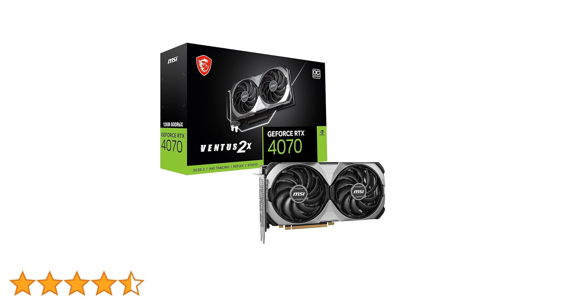 Amazon | MSI GeForce RTX 4070 VENTUS 2X E 12G OC 2ファン